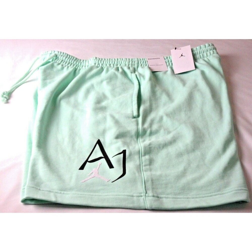Men's Jordan Sport DNA Fleece Logo Shorts Mint Foam Green Black White NWT